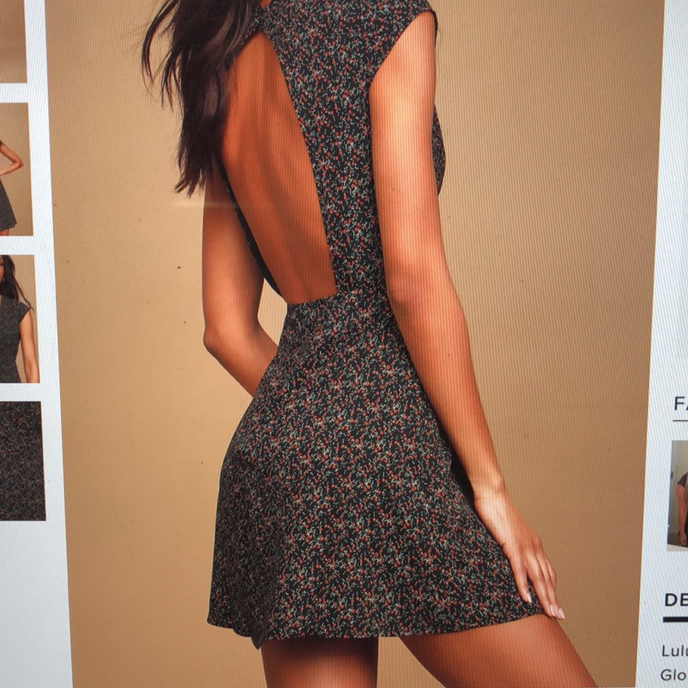 Lulus floral print backless skater dress XS